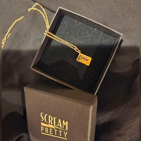 NWOT, Wolf & Badger, Scream Pretty Mixtape gold necklace, NWOT - Picture 5 of 5